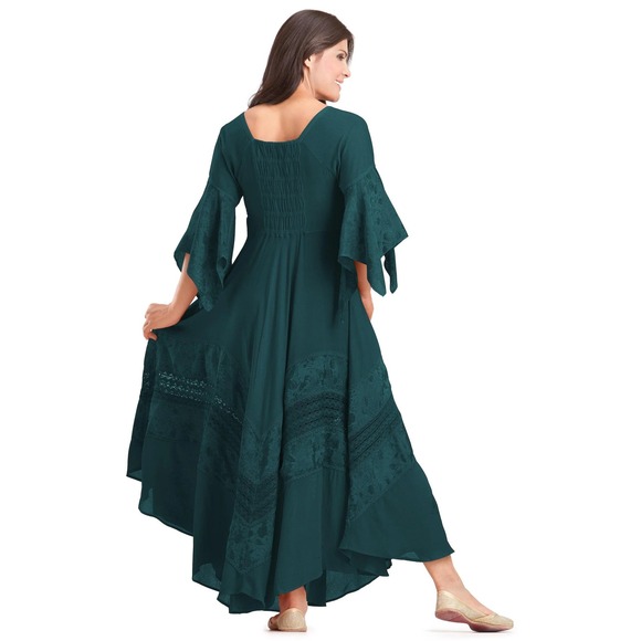 HolyClothing Green Belladonna Embroidered Dress Plus Size 3X Renaissance Cosplay - Picture 3 of 10